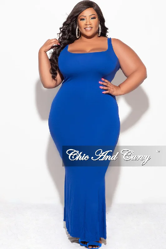 Final Sale Plus Size Tank Maxi Dress in Royal Blue