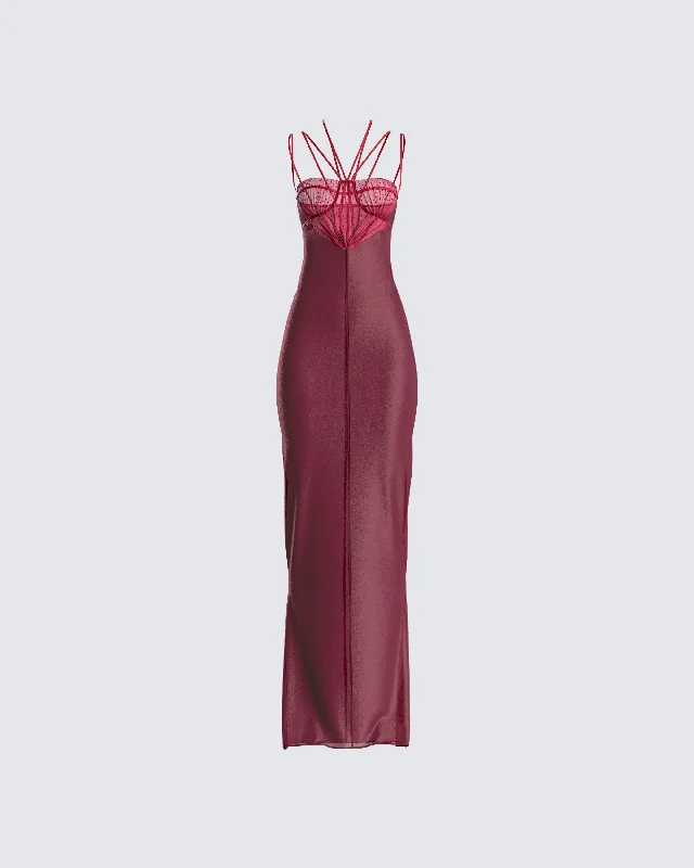 Greta Red Corset Gown