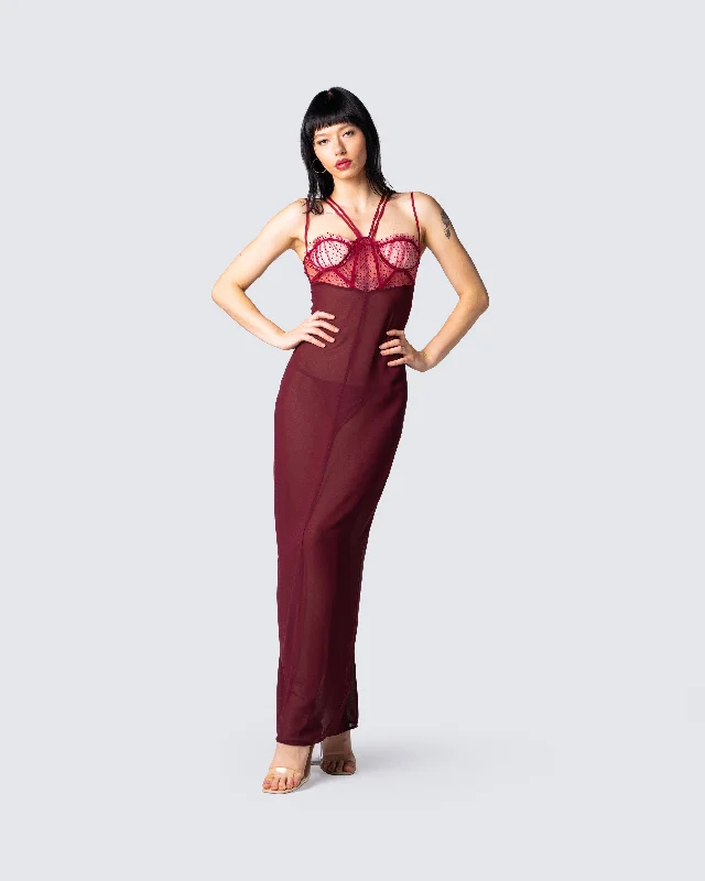 Greta Red Corset Gown