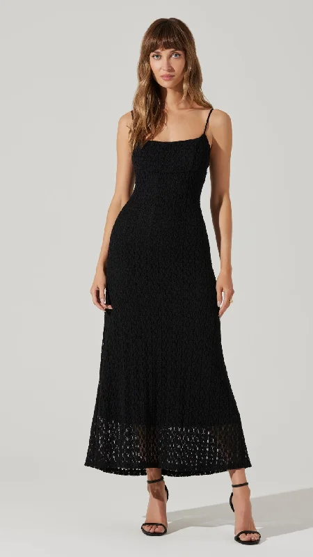 Renaisse Textured Maxi - Black