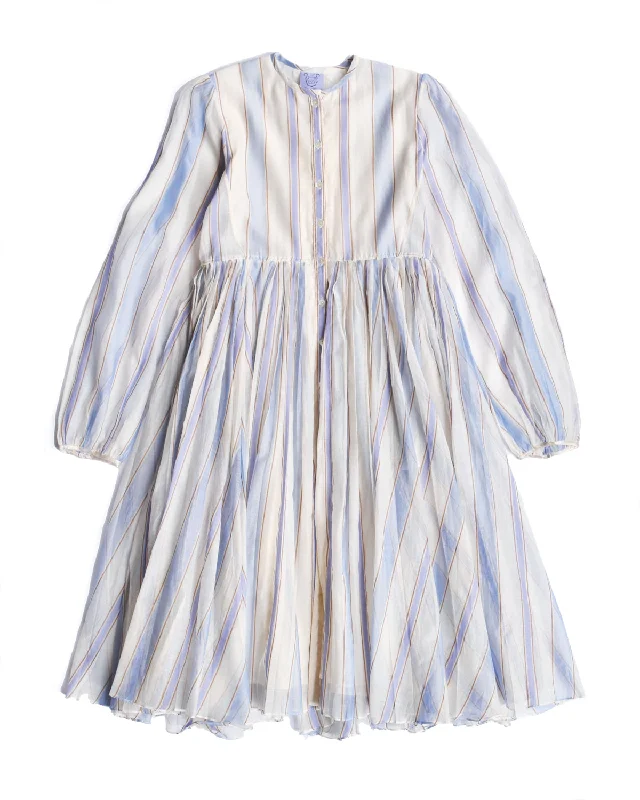 Thierry Colson Zawah Lavender Stripe Stripe Midi Dress