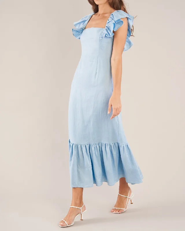 Violetta Linen Dress - Bluebird