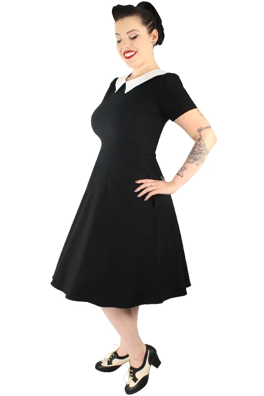 Wednesday Addams Circle Dress/ Pointy Collar #WED-02